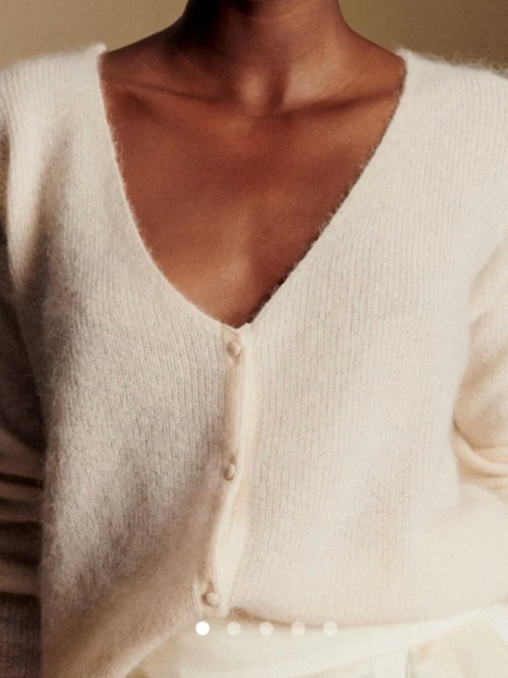 Sézane Barry Cashmere Cardigan (Ecru) - Picture 2 of 6